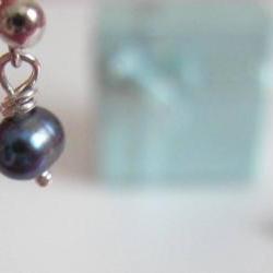 Fairy Droplets - Dark Silver Fresh Water Pearls, 925 Silver
